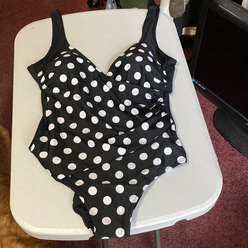 Black and White Polka Dot Swimsuit NWT